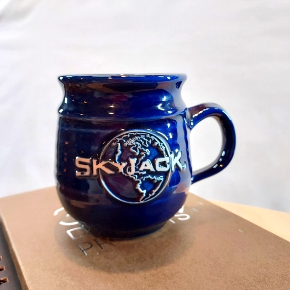 Vintage USA/ FBI  Skyhack cobalt blue mug